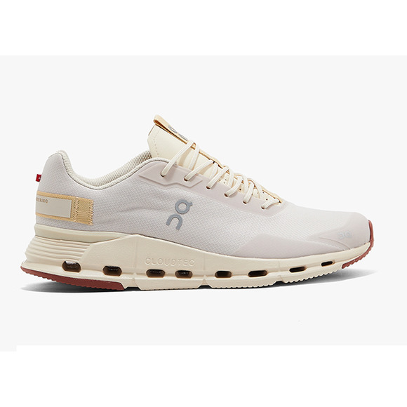 On Cloudnova Form Mesh Running Sneakers with Maroon Sole Grayish White US 12 M - Picture 1 of 8